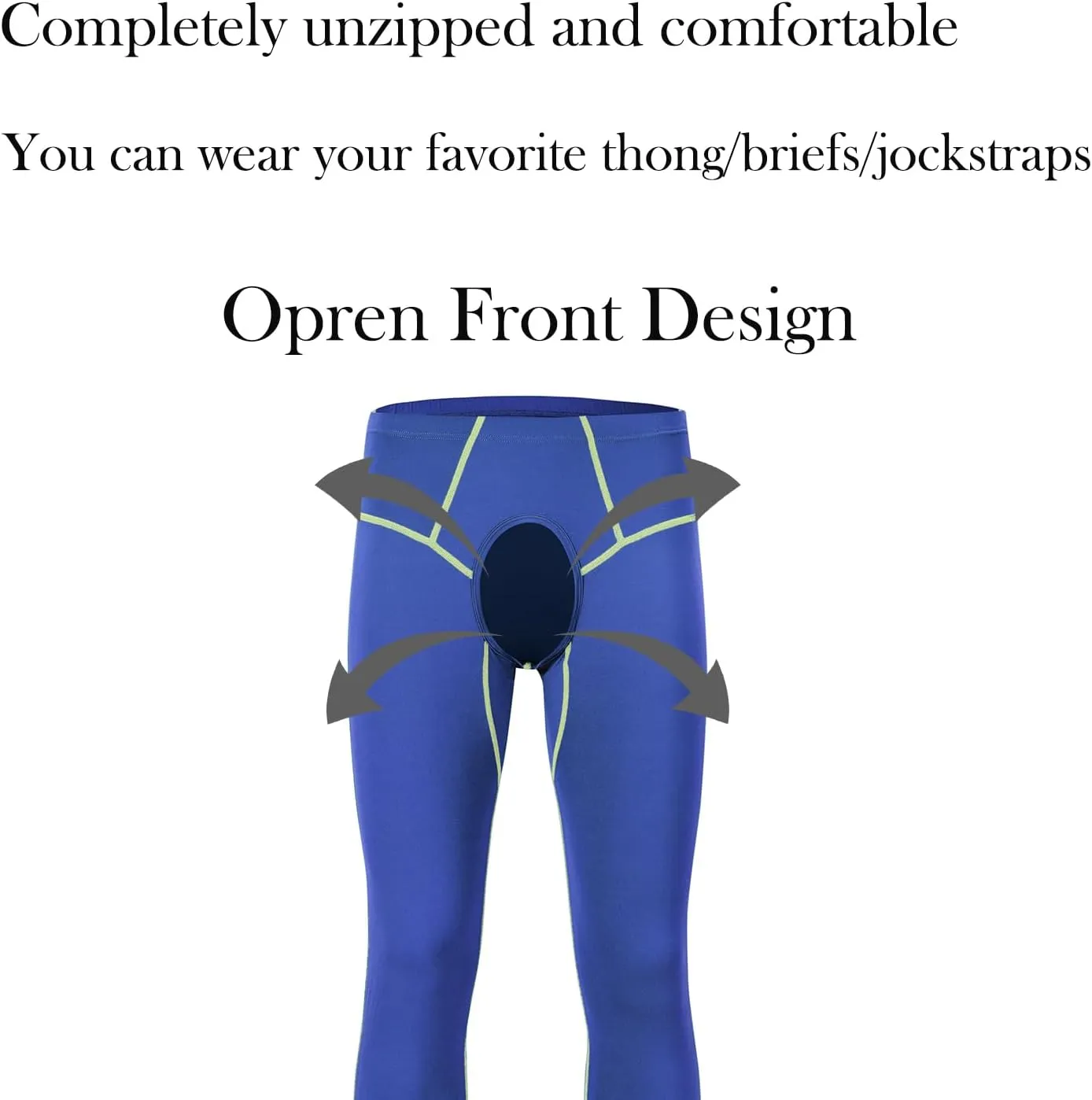 Mens Compression Pants Base Layer Athletic Leggings Tights Cool Dry Front Opening Workout Sports Gym Running Yoga Pant