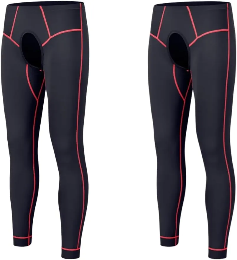Mens Compression Pants Base Layer Athletic Leggings Tights Cool Dry Front Opening Workout Sports Gym Running Yoga Pant