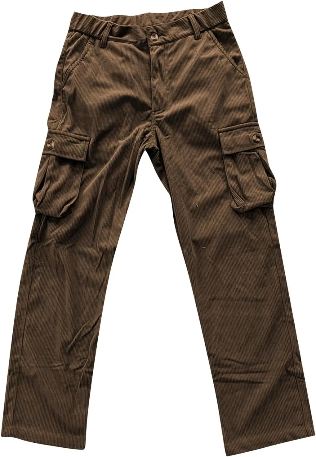 Mens Corduroy Cargo Pant Causal Baggy Straight Wide Leg Hiking Work Pants with Multi Pocket Hip Hop Trouser Streetwear
