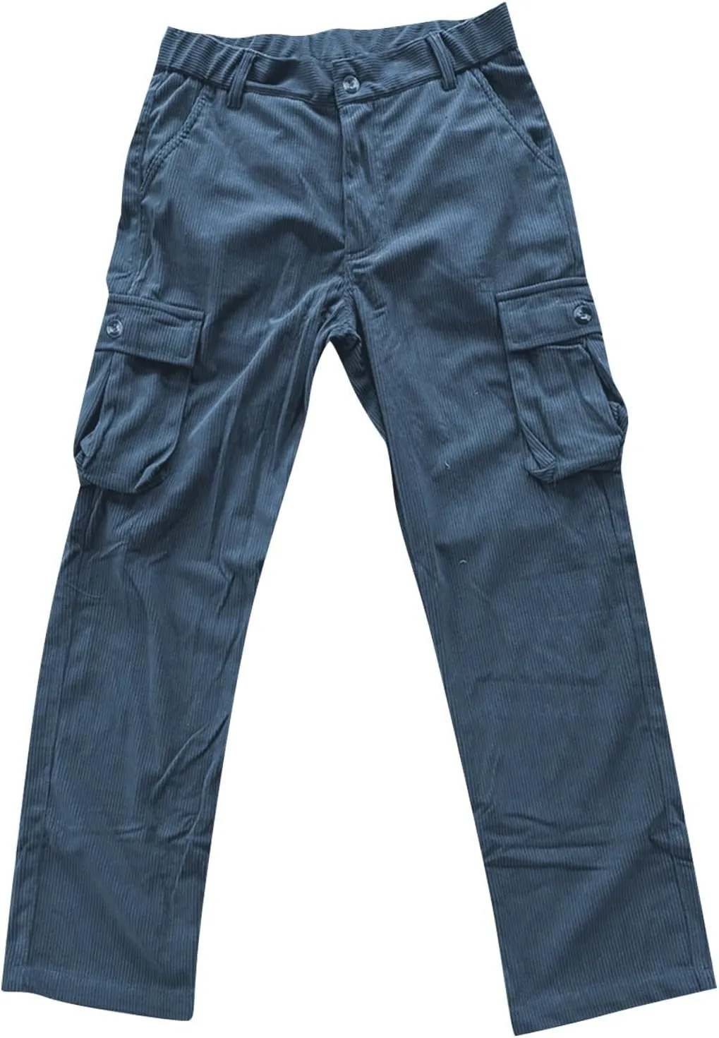 Mens Corduroy Cargo Pant Causal Baggy Straight Wide Leg Hiking Work Pants with Multi Pocket Hip Hop Trouser Streetwear