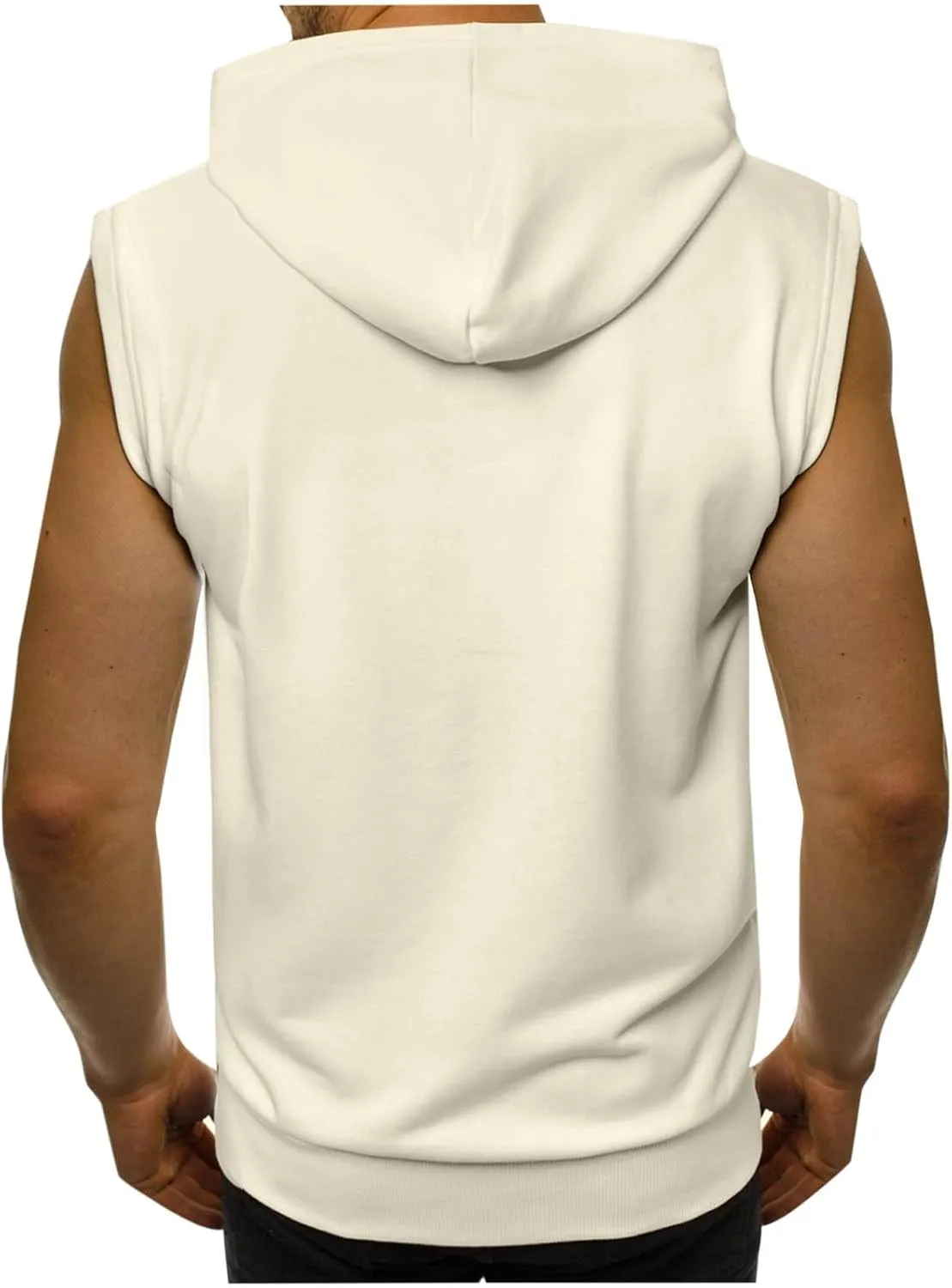 Men's Hooded Tank Tops Zip Up Bodybuilding Fitness Muscle T Shirt Sleeveless Summer Gym Athletic Hoodies with Pockets