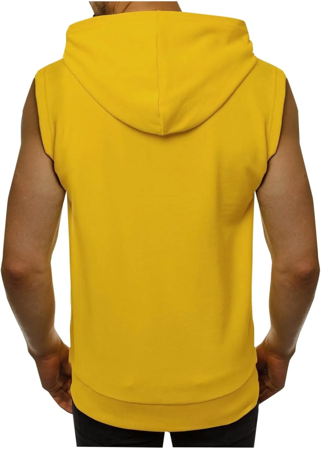 Men's Hooded Tank Tops Zip Up Bodybuilding Fitness Muscle T Shirt Sleeveless Summer Gym Athletic Hoodies with Pockets