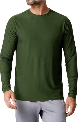 Men's Long Sleeve Shirt UPF 50  Sun Shirts Crew Neck UV Protection Quick Dry Lightweight Shirt Hiking Fishing Swim Tee Shirts