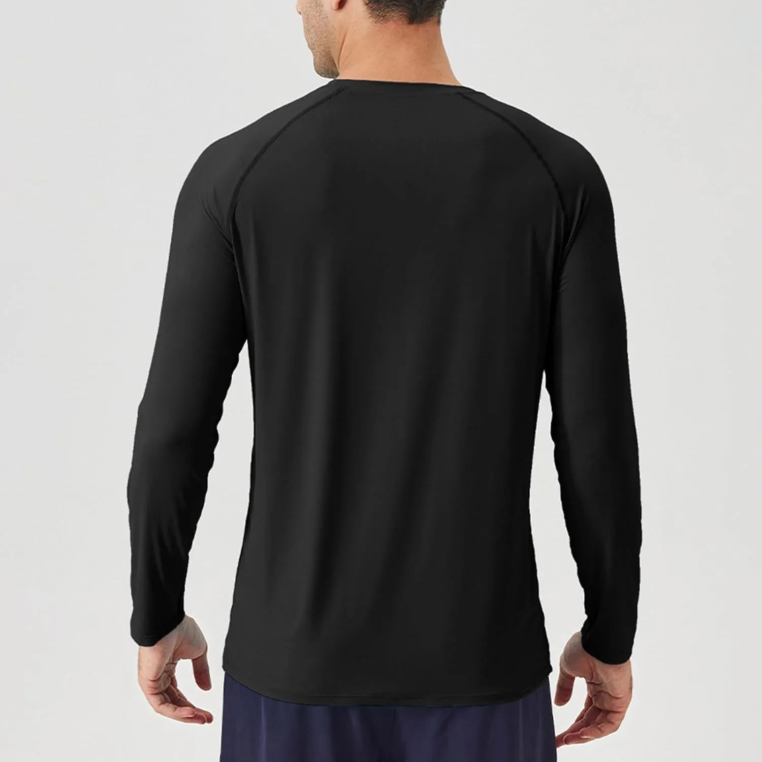 Men's Long Sleeve Shirt UPF 50  Sun Shirts Crew Neck UV Protection Quick Dry Lightweight Shirt Hiking Fishing Swim Tee Shirts