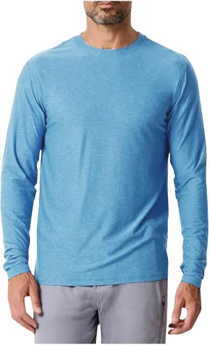 Men's Long Sleeve Shirt UPF 50  Sun Shirts Crew Neck UV Protection Quick Dry Lightweight Shirt Hiking Fishing Swim Tee Shirts