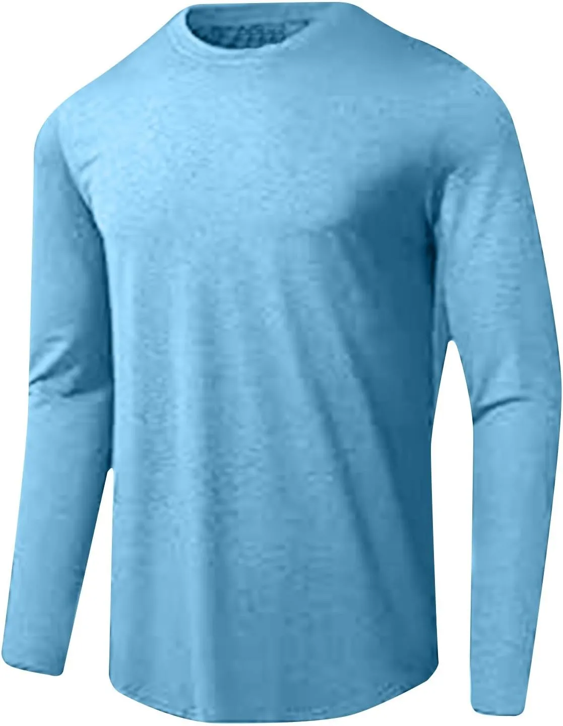 Men's Long Sleeve Shirt UPF 50  Sun Shirts Crew Neck UV Protection Quick Dry Lightweight Shirt Hiking Fishing Swim Tee Shirts
