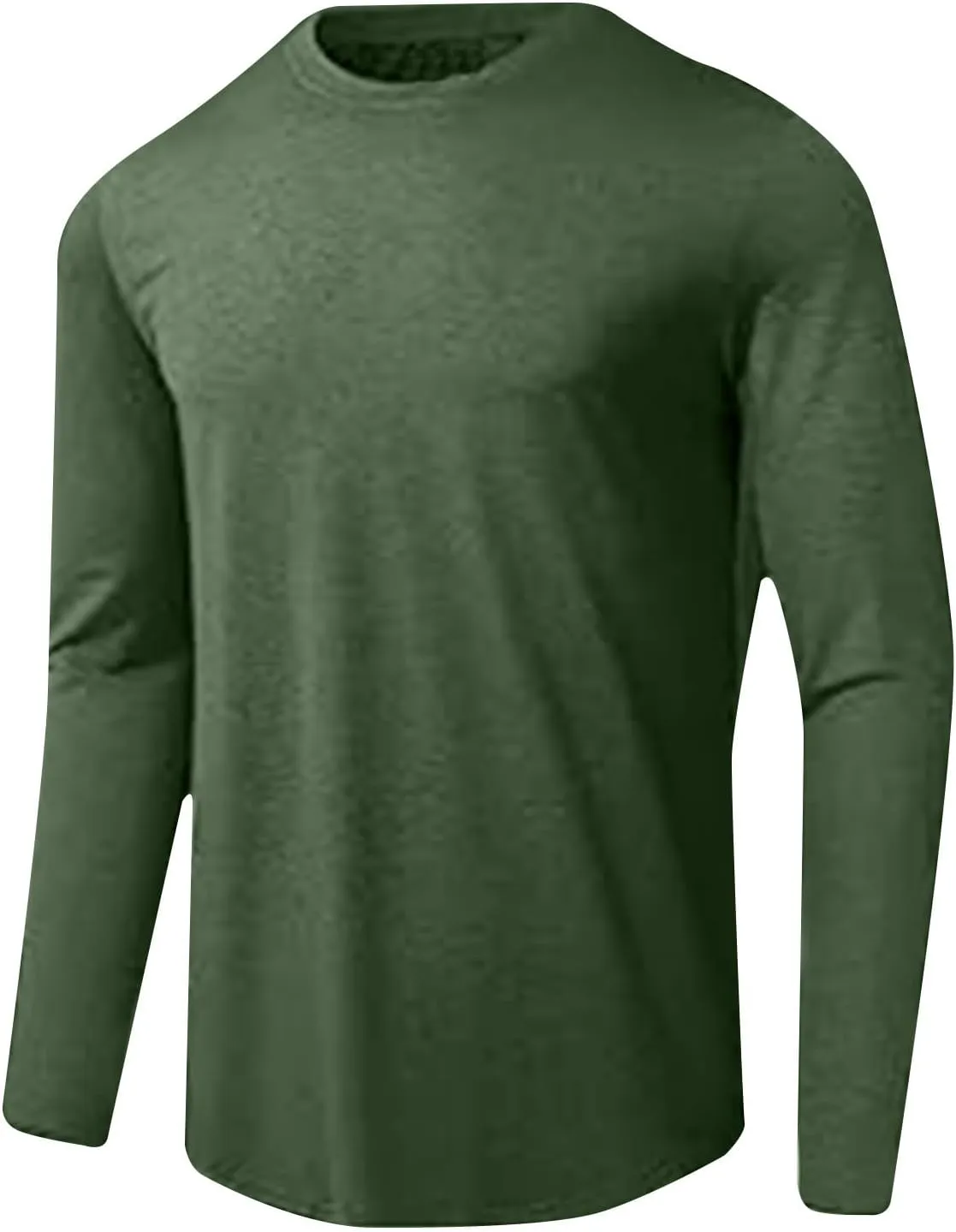 Men's Long Sleeve Shirt UPF 50  Sun Shirts Crew Neck UV Protection Quick Dry Lightweight Shirt Hiking Fishing Swim Tee Shirts