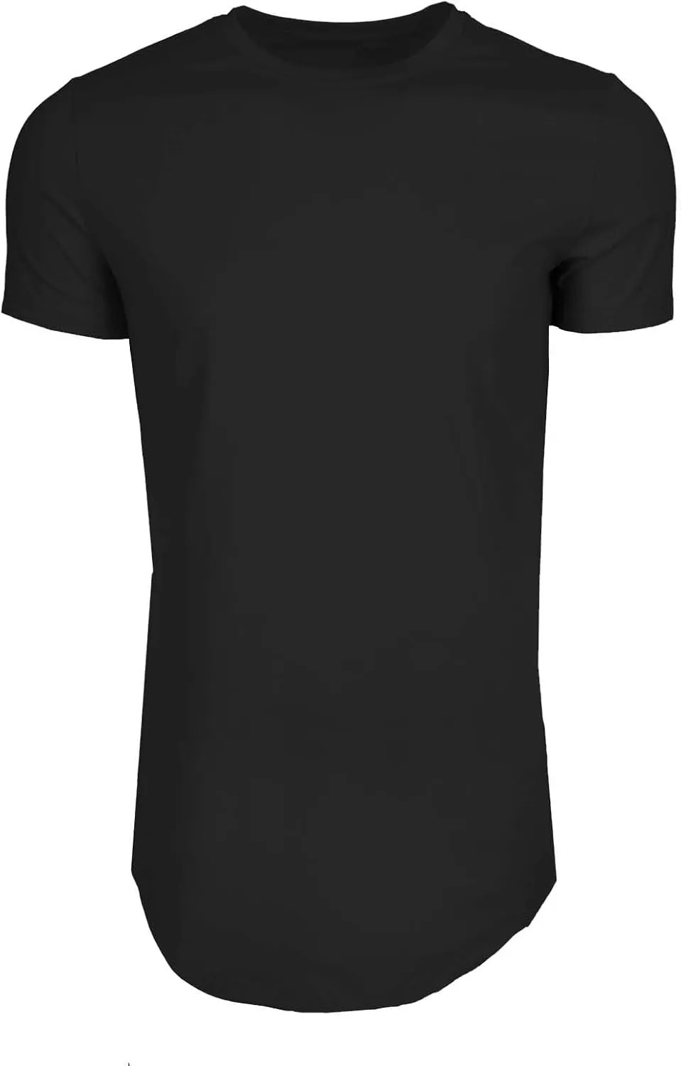 Mens Longline T Shirt Slim Fit Short Sleeve Cotton Crewneck Gym Bodybuilding Workout Muscle Shirts Hipster Hip Hop Top
