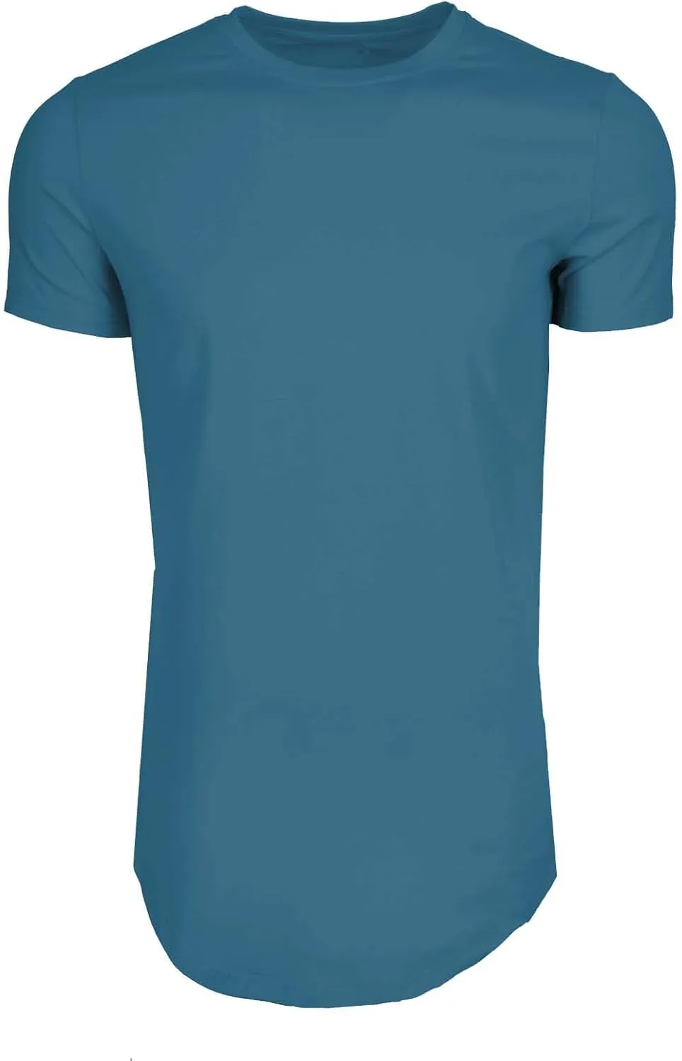 Mens Longline T Shirt Slim Fit Short Sleeve Cotton Crewneck Gym Bodybuilding Workout Muscle Shirts Hipster Hip Hop Top