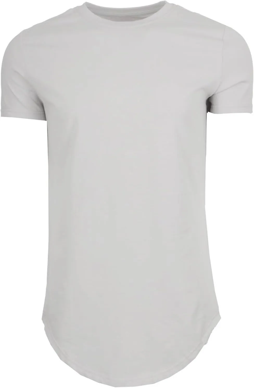 Mens Longline T Shirt Slim Fit Short Sleeve Cotton Crewneck Gym Bodybuilding Workout Muscle Shirts Hipster Hip Hop Top