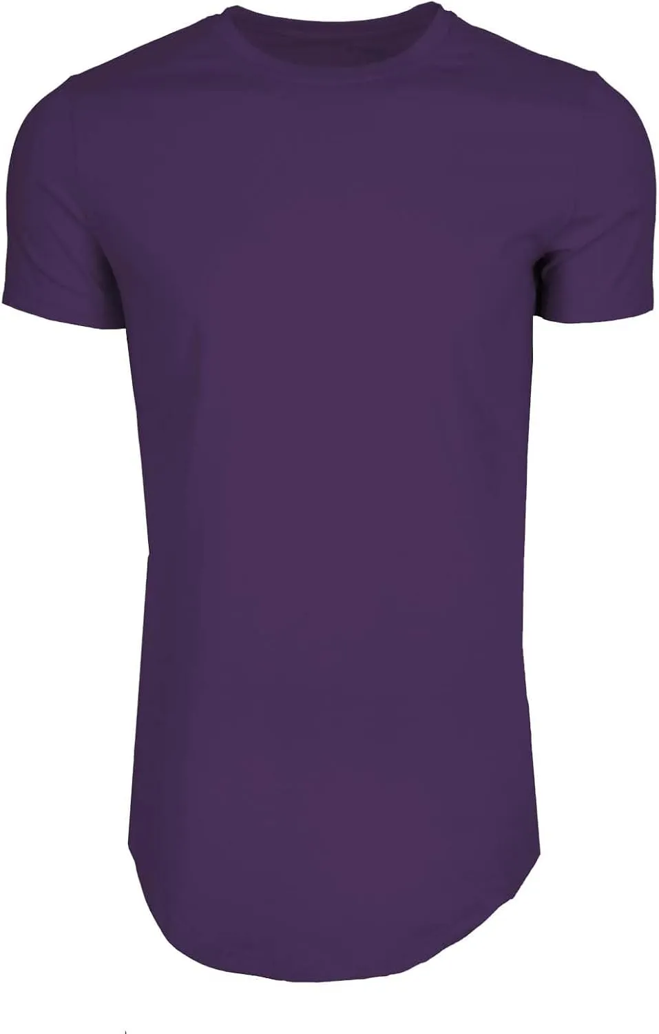 Mens Longline T Shirt Slim Fit Short Sleeve Cotton Crewneck Gym Bodybuilding Workout Muscle Shirts Hipster Hip Hop Top