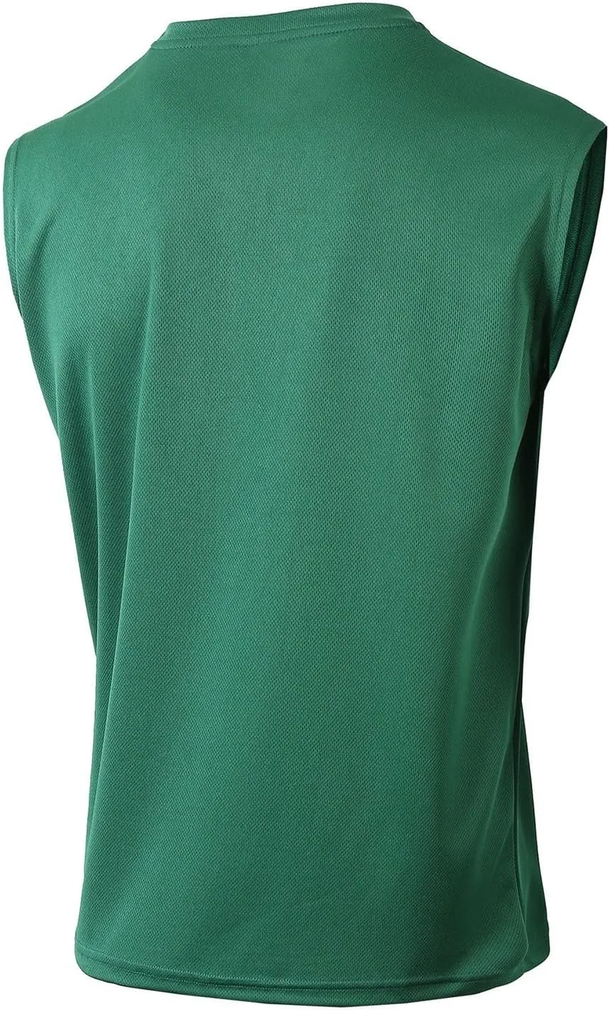 Mens Mesh Tops Lightweight Breathable Summer Workout Tank Tops Quick Dry Active Gym Shirts