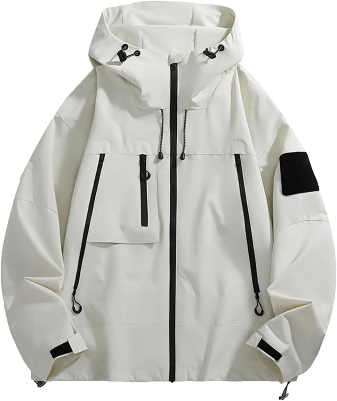 Mens Rain Jackets Lightweight Waterproof Soft Shell Zip Up Hooded Windbreaker Outdoor Travel Hiking Cycling Raincoats