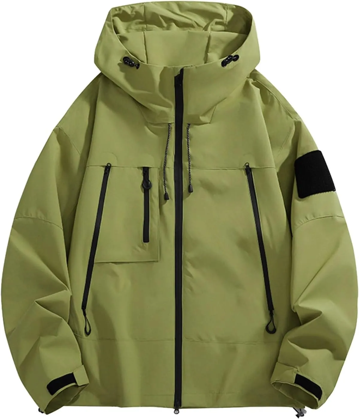 Mens Rain Jackets Lightweight Waterproof Soft Shell Zip Up Hooded Windbreaker Outdoor Travel Hiking Cycling Raincoats