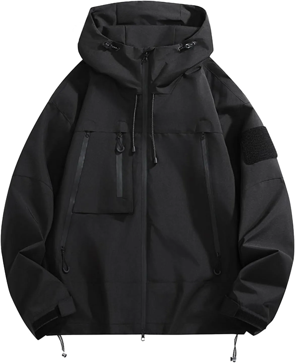 Mens Rain Jackets Lightweight Waterproof Soft Shell Zip Up Hooded Windbreaker Outdoor Travel Hiking Cycling Raincoats
