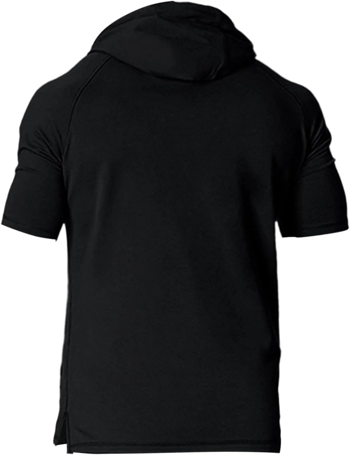 Mens Short Sleeve Hoodies Slim Muscle Fit Lightweight Gym Workout Hooded T Shirts Performance Athletic Sweatshirts