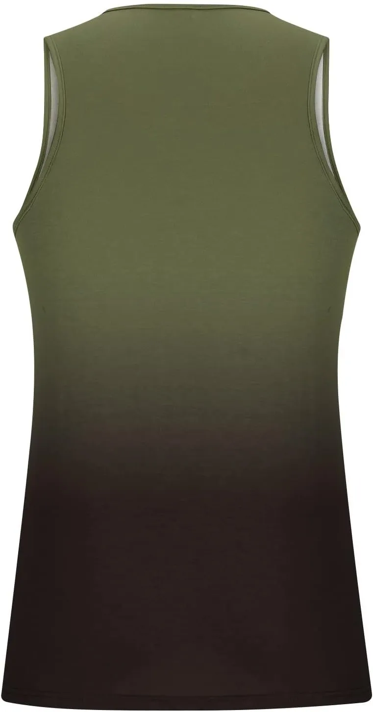 Men's Tank Tops Quick Dry Workout Swim Beach Shirts Sleeveless Shirts for Bodybuilding Gym Fitness Gradient