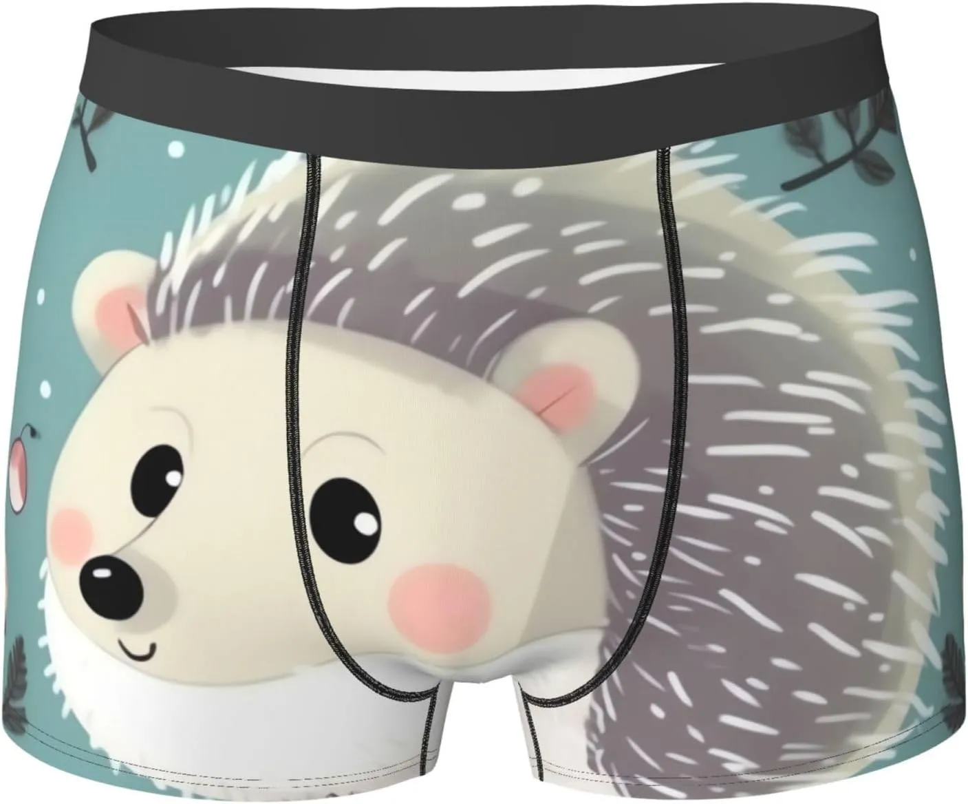 Men's Underwear Cute cartoon hedgehog Boxer Briefs Breathable Stretch Mens Boxer Moisture-Wicking Trunks for Men