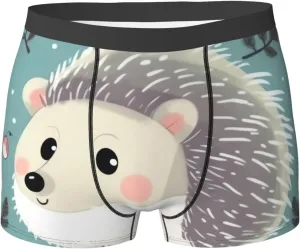 Men's Underwear Cute cartoon hedgehog Boxer Briefs Breathable Stretch Mens Boxer Moisture-Wicking Trunks for Men