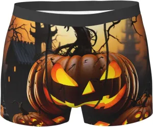 Men's Underwear Halloween pumpkin Boxer Briefs Breathable Stretch Mens Boxer Moisture-Wicking Trunks for Men