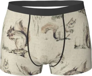 Men's Underwear Squirrels background Boxer Briefs Breathable Stretch Mens Boxer Moisture-Wicking Trunks for Men
