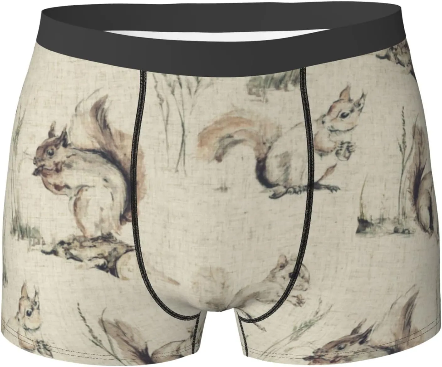 Men's Underwear Squirrels background Boxer Briefs Breathable Stretch Mens Boxer Moisture-Wicking Trunks for Men