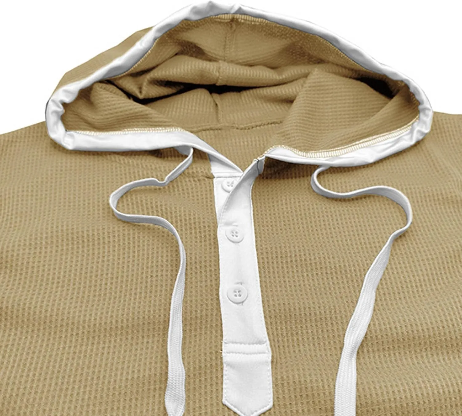 Men's Waffle Workout Hooded Tank Tops Button Down Sleeveless Gym Hoodies Color Block Training Athletic Muscle Pullover