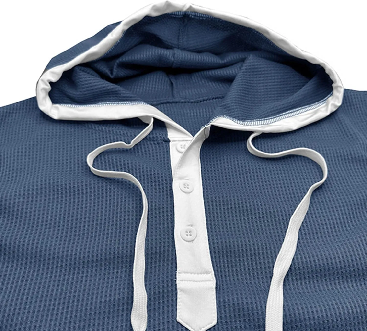 Men's Waffle Workout Hooded Tank Tops Button Down Sleeveless Gym Hoodies Color Block Training Athletic Muscle Pullover