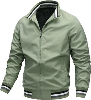 Mens Winter Bomber Jacket Big and Tall Sherpa Fleece Lined Full Zip Varsity Warm Up Jackets Thick Windbreaker Outwear