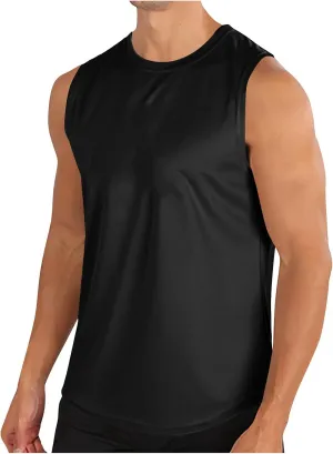 Mens Workout Tank Tops Mesh Muscle Fitness Sleeveless Shirts Quick Dry Lightweight Basic Solid Running Training Tops