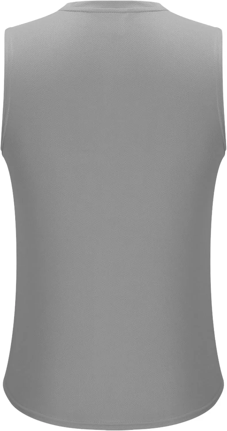 Mens Workout Tank Tops Mesh Muscle Fitness Sleeveless Shirts Quick Dry Lightweight Basic Solid Running Training Tops