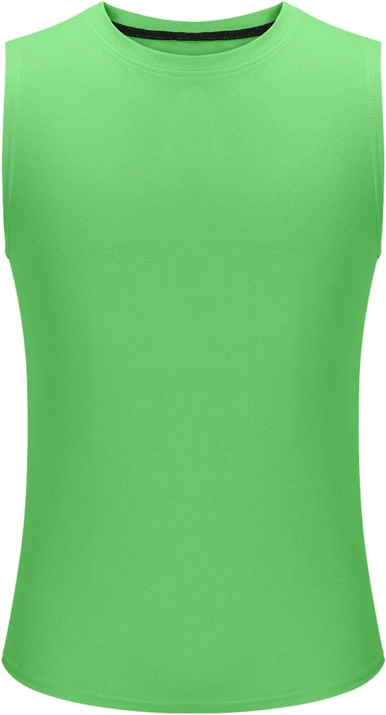 Mens Workout Tank Tops Mesh Muscle Fitness Sleeveless Shirts Quick Dry Lightweight Basic Solid Running Training Tops