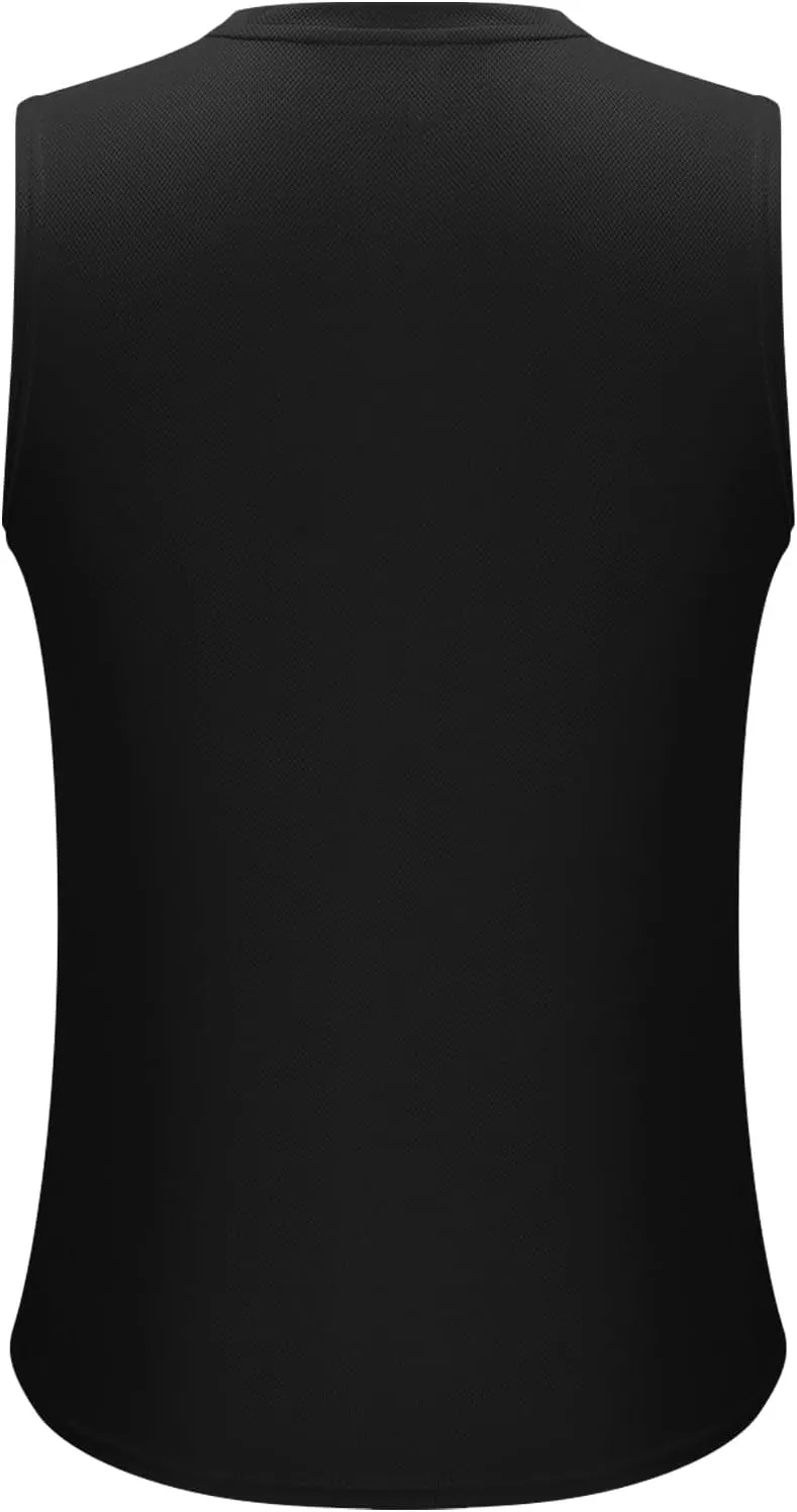 Mens Workout Tank Tops Mesh Muscle Fitness Sleeveless Shirts Quick Dry Lightweight Basic Solid Running Training Tops