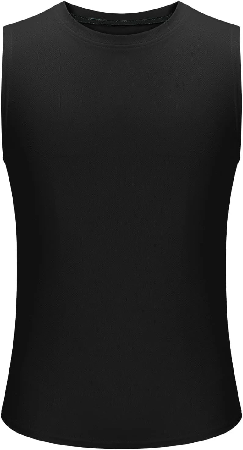 Mens Workout Tank Tops Mesh Muscle Fitness Sleeveless Shirts Quick Dry Lightweight Basic Solid Running Training Tops