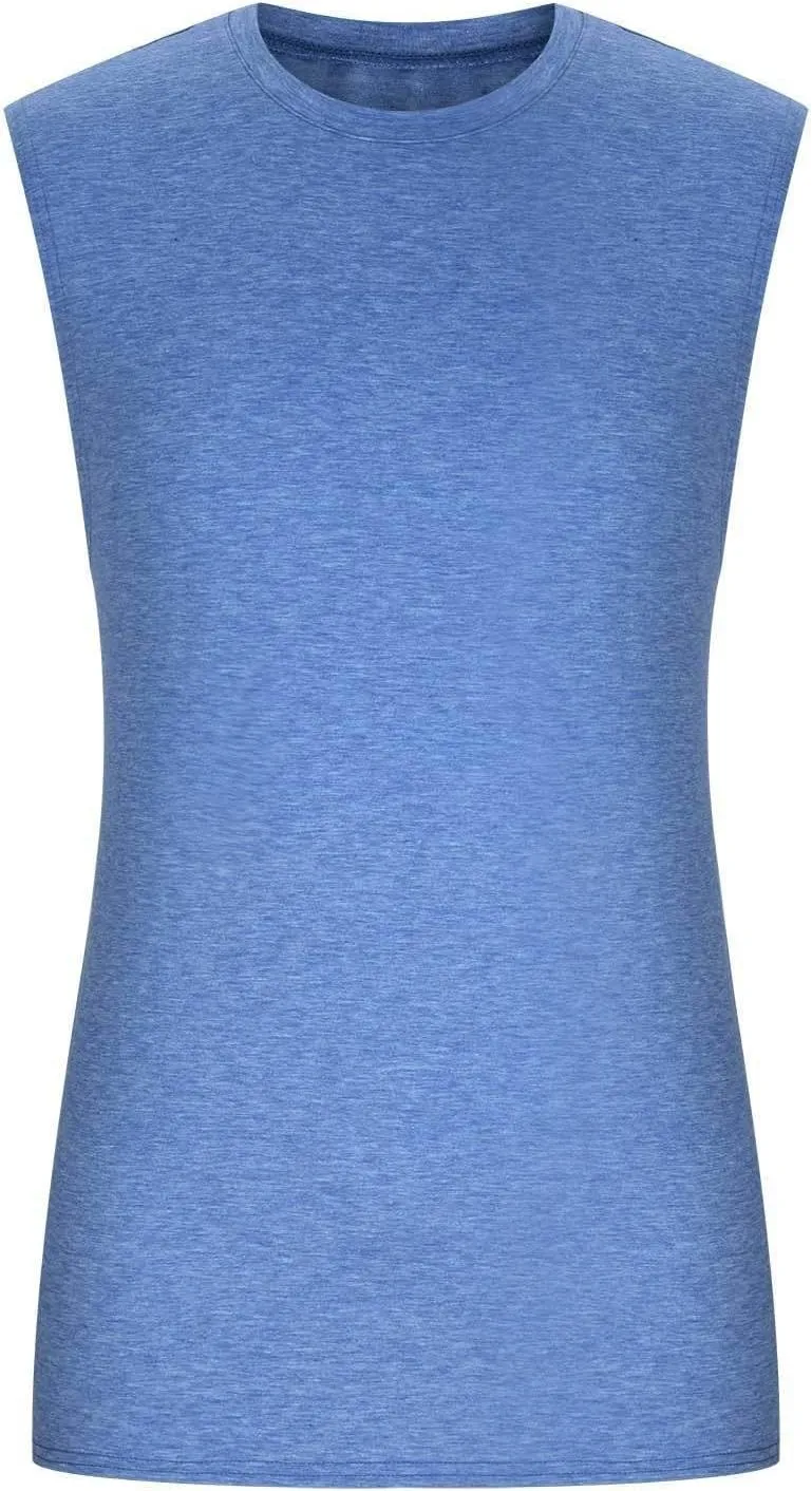 Mens Workout Tank Tops Summer Drop Arm Cut Off Sleeveless Gym Muscle Shirts Bodybuilding Fitness Training Undershirts