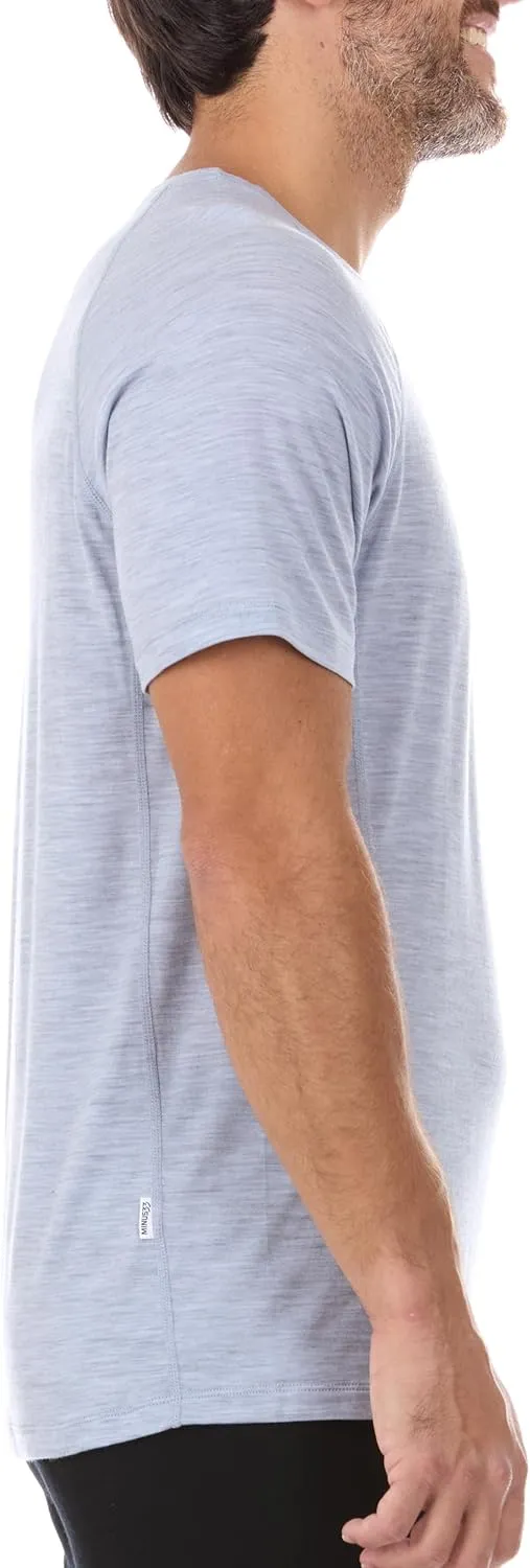 Merino Wool Mens Micro Weight Raglan T-Shirt - Short Sleeve Athletic Shirt - Anti-Odor - Moisture Wicking