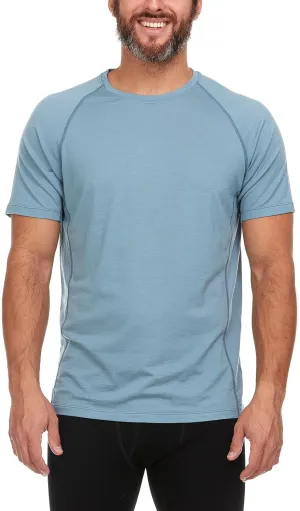 Merino Wool Mens Micro Weight Raglan T-Shirt - Short Sleeve Athletic Shirt - Anti-Odor - Moisture Wicking