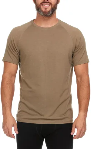 Merino Wool Mens Micro Weight Raglan T-Shirt - Short Sleeve Athletic Shirt - Anti-Odor - Moisture Wicking