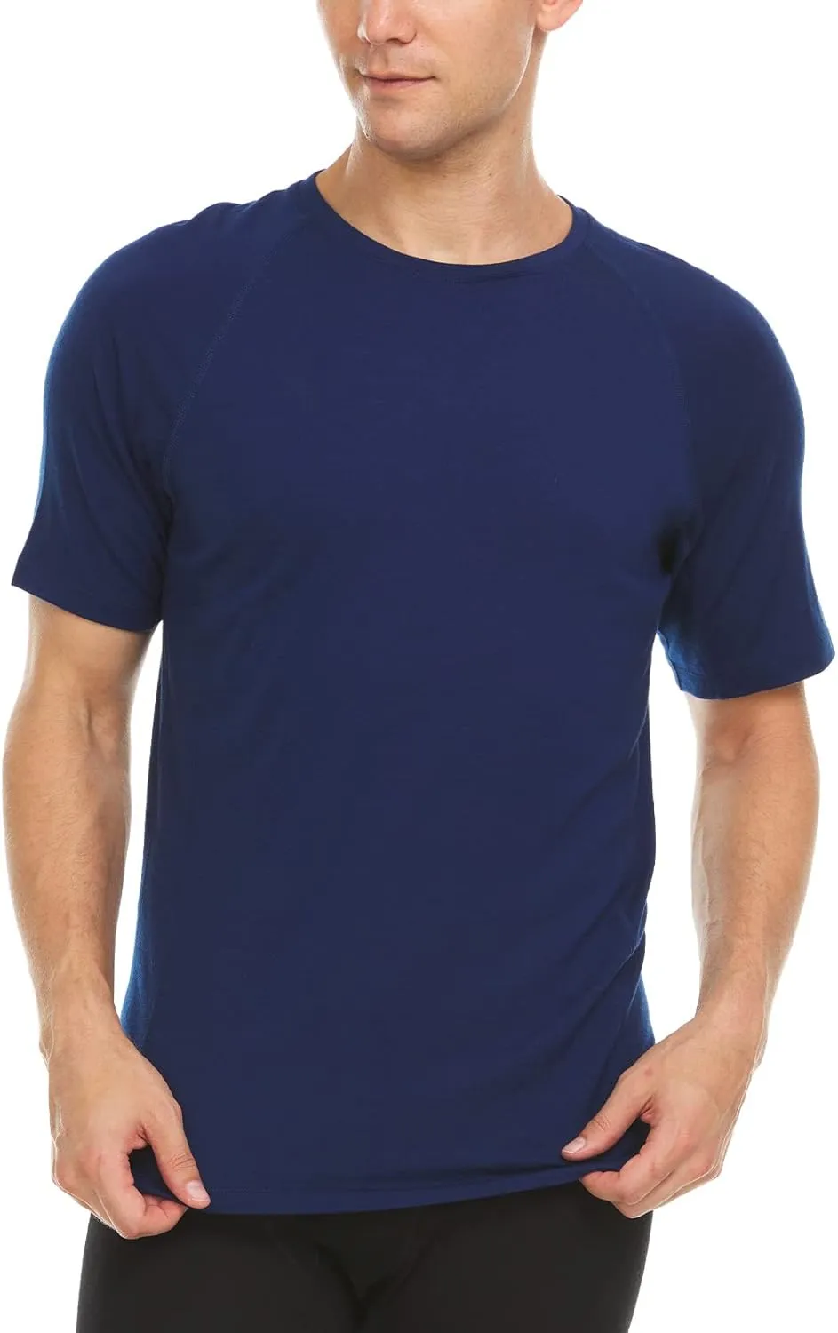 Merino Wool Mens Micro Weight Raglan T-Shirt - Short Sleeve Athletic Shirt - Anti-Odor - Moisture Wicking
