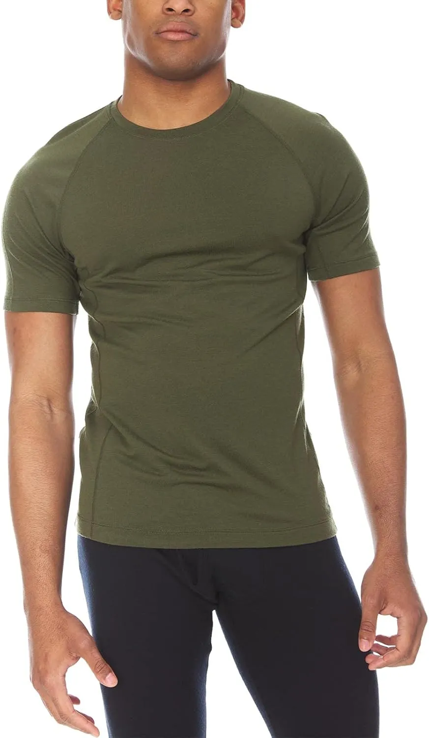 Merino Wool Mens Micro Weight Raglan T-Shirt - Short Sleeve Athletic Shirt - Anti-Odor - Moisture Wicking
