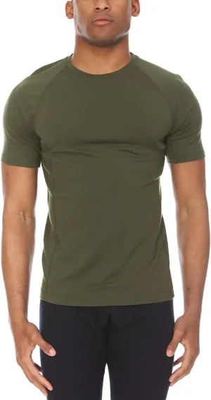 Merino Wool Mens Micro Weight Raglan T-Shirt - Short Sleeve Athletic Shirt - Anti-Odor - Moisture Wicking