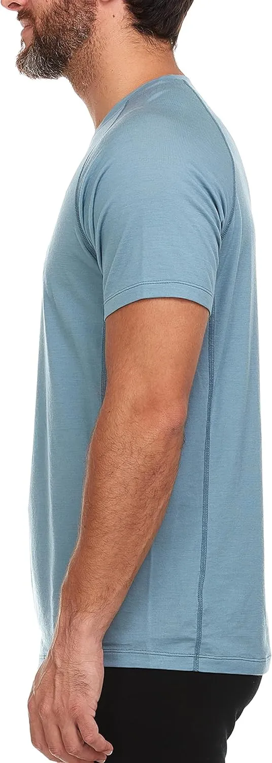 Merino Wool Mens Micro Weight Raglan T-Shirt - Short Sleeve Athletic Shirt - Anti-Odor - Moisture Wicking