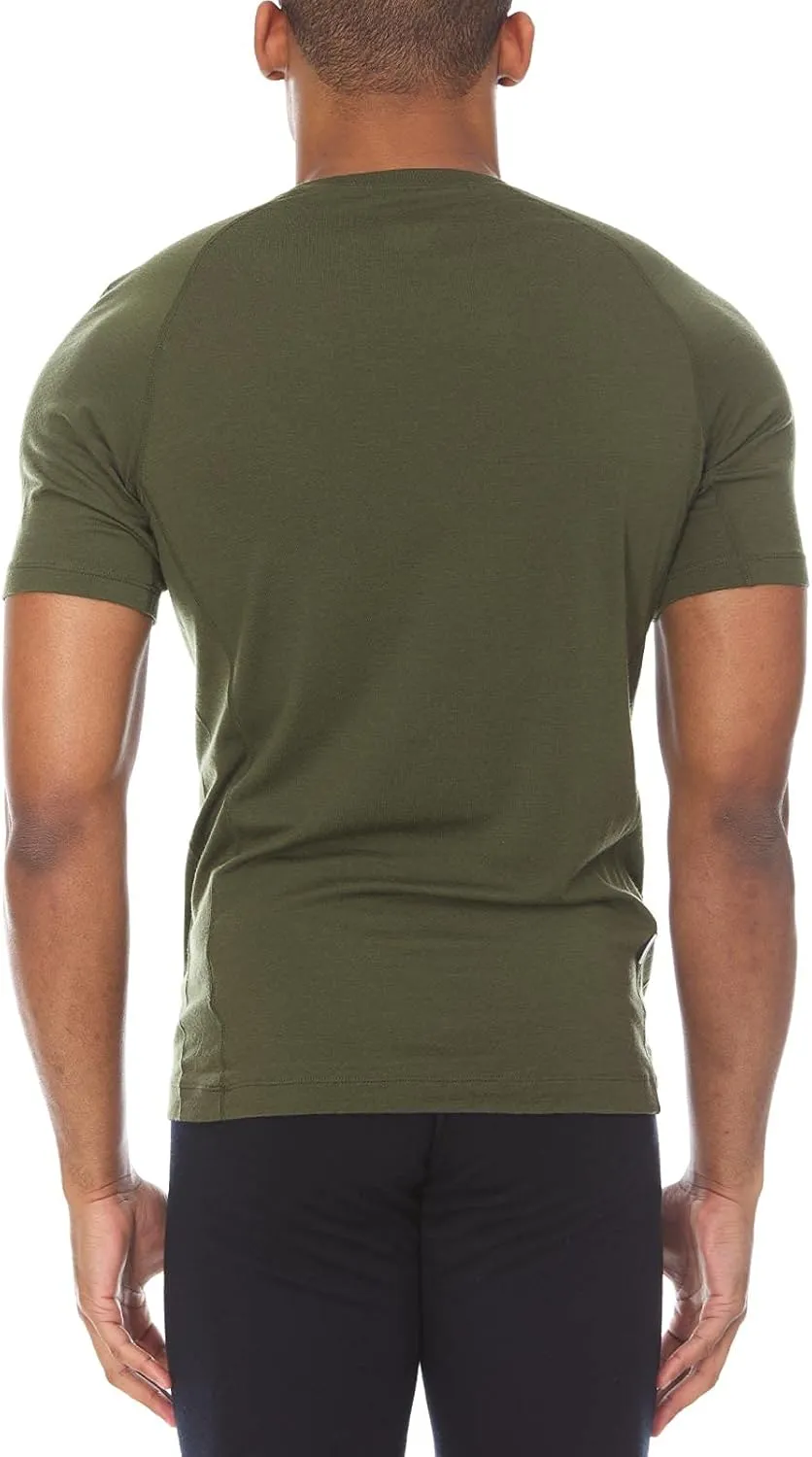 Merino Wool Mens Micro Weight Raglan T-Shirt - Short Sleeve Athletic Shirt - Anti-Odor - Moisture Wicking