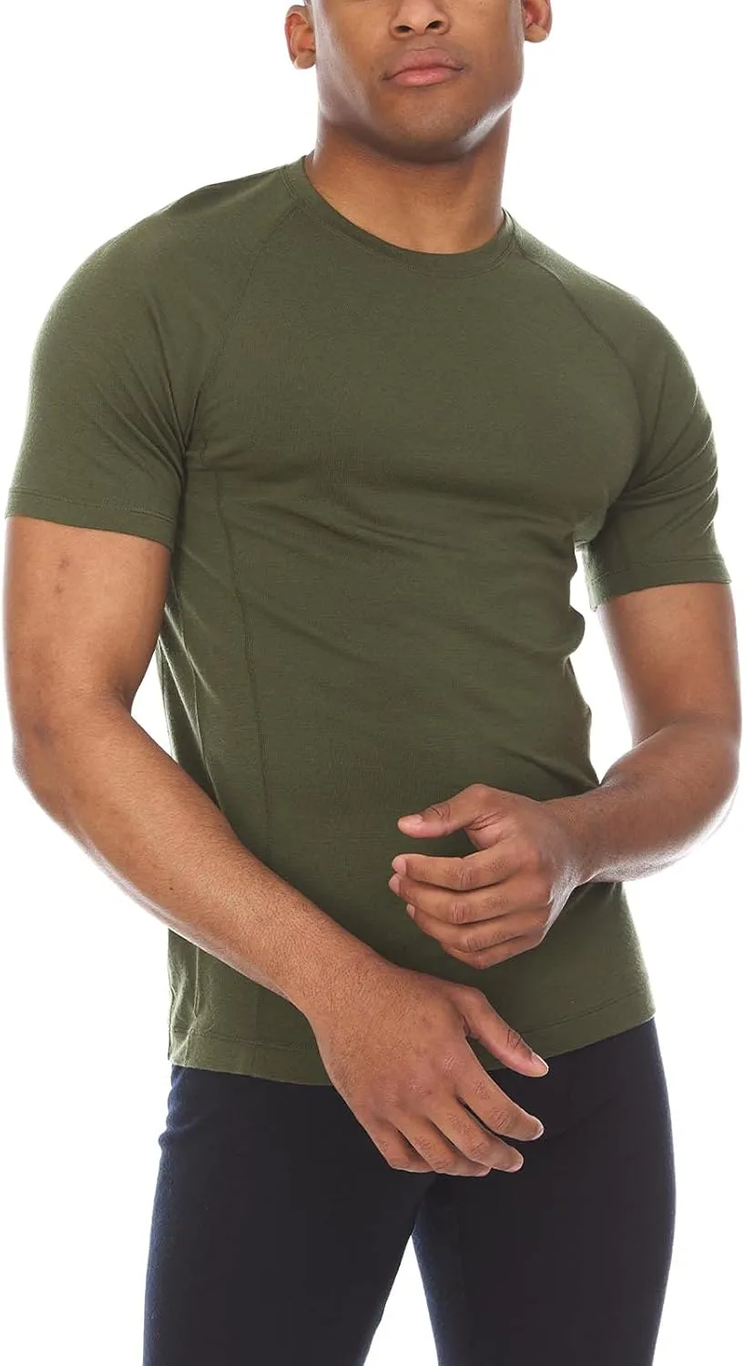 Merino Wool Mens Micro Weight Raglan T-Shirt - Short Sleeve Athletic Shirt - Anti-Odor - Moisture Wicking
