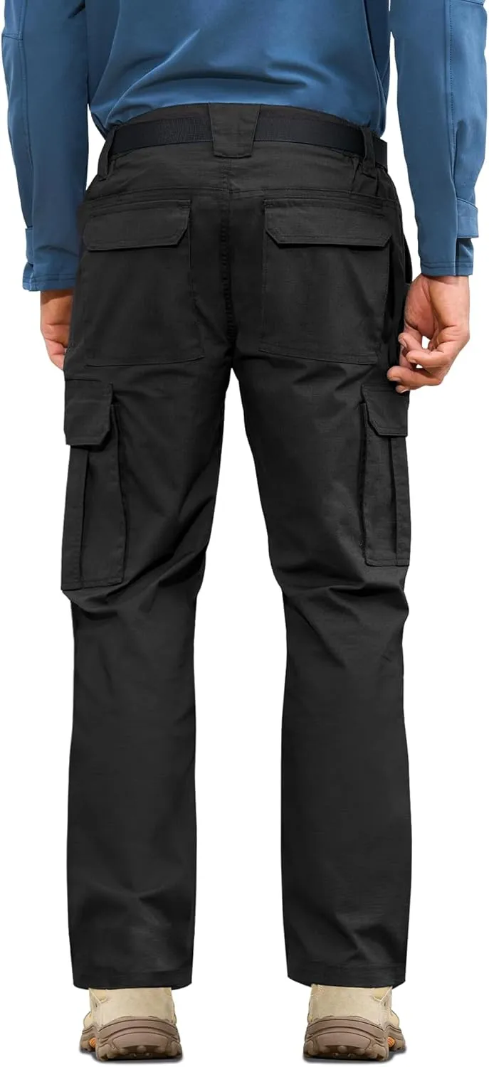 MOURCE Mens Cargo Work Pants, Ripstop Stretch Tactical Pants, Outdoor Water Resistant Hiking Pants (No Belt)