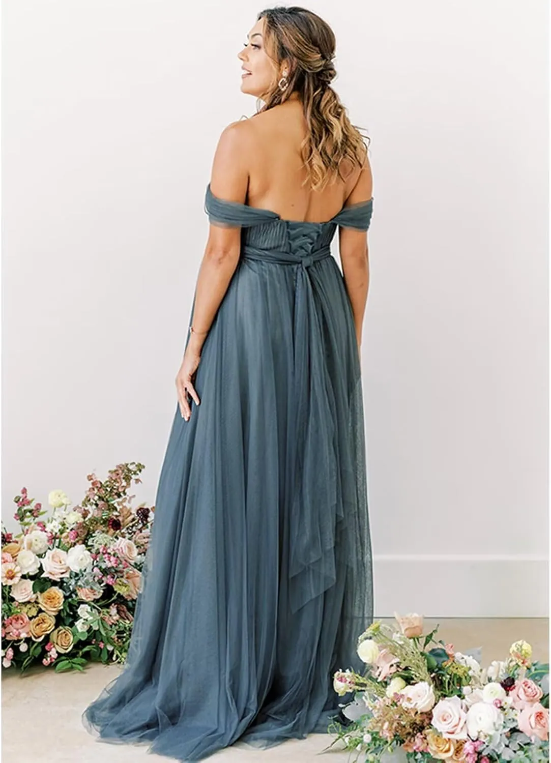 Off Shoulder Maternity Dresses for Baby Shower 2025 Tulle Robes Pregnancy Maternity Gowns for Photography
