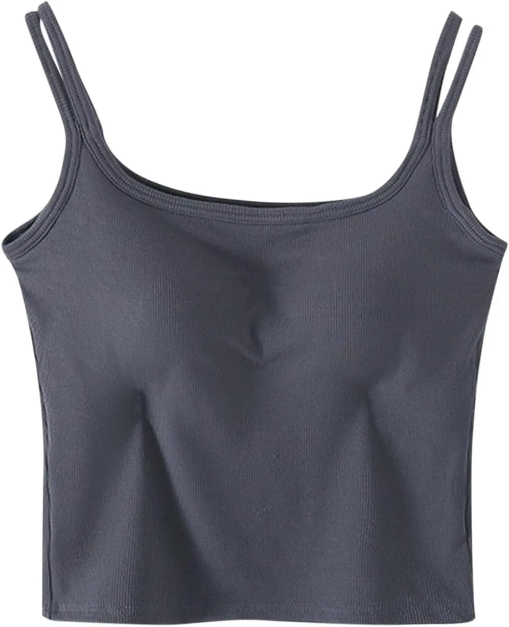 Padded Tank Tops for Women Pure Classic Fit Smooth Soft High Stretch Basic Tanks Casual Trendy Undershirts
