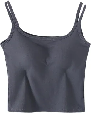 Padded Tank Tops for Women Pure Classic Fit Smooth Soft High Stretch Basic Tanks Casual Trendy Undershirts