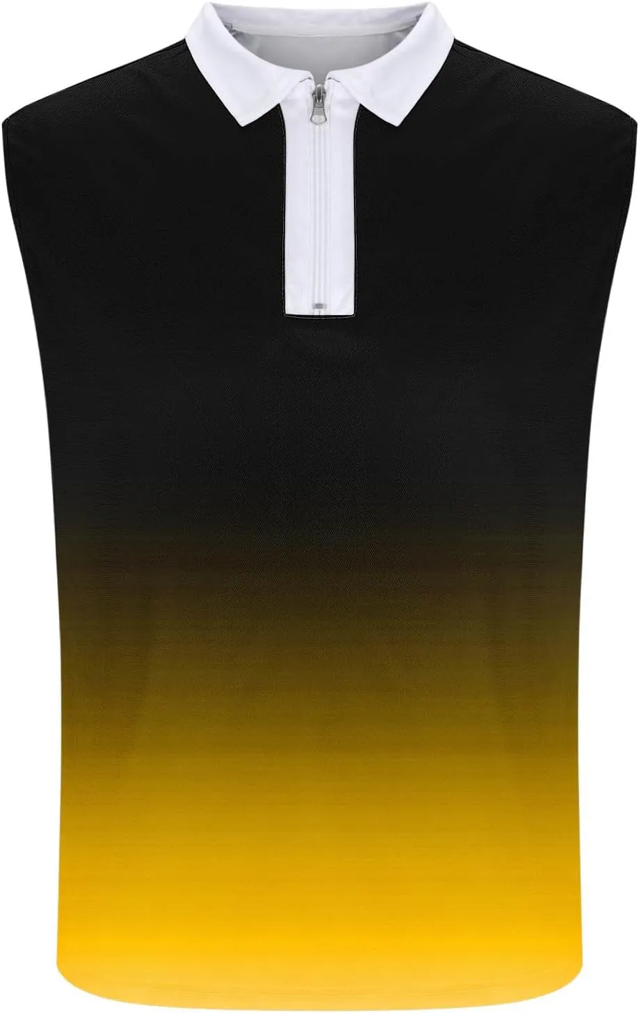 Quarter Zip Collared Pullover Tops Men Muscle Fit Sleeveless Shirts Tie Dye Vintage Tees Summer Beach Active Tank Top