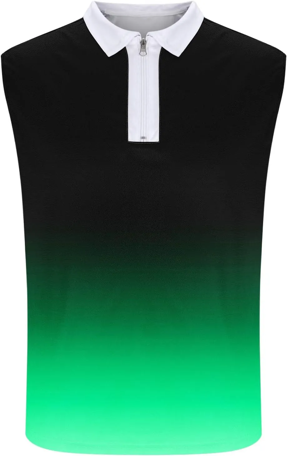 Quarter Zip Collared Pullover Tops Men Muscle Fit Sleeveless Shirts Tie Dye Vintage Tees Summer Beach Active Tank Top